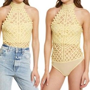 NWT Free People Battenburg Bodysuit- M